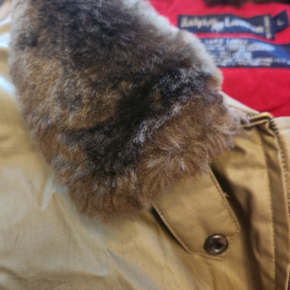 Vintage Ralph Lauren bomber jacket. size L. stone color. like new - Picture 3 of 7